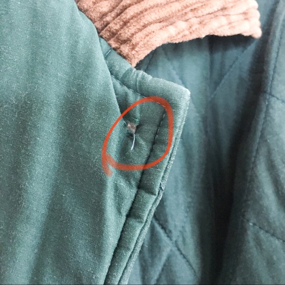 Vintage Quilted Jacket Coat Green Size Large - Picture 6 of 10